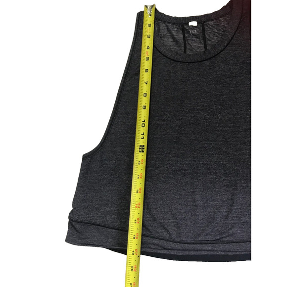 Lululemon Women High Neck Cropped Race Length Tank Top Pullover Navy M - Picture 3 of 5